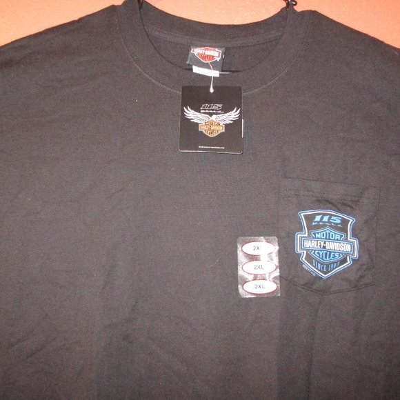 Harley Davidson Motorcycle NEW Men 2X Large Black Orange White Dealership Shirt - Picture 5 of 12